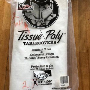 Duni Tissue Poly Tablecovers 54x108 Protective 3-ply with Moisture Barrier